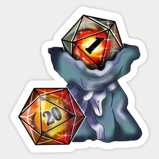 D20 natural 20 and natural 1 dnd dice Sticker